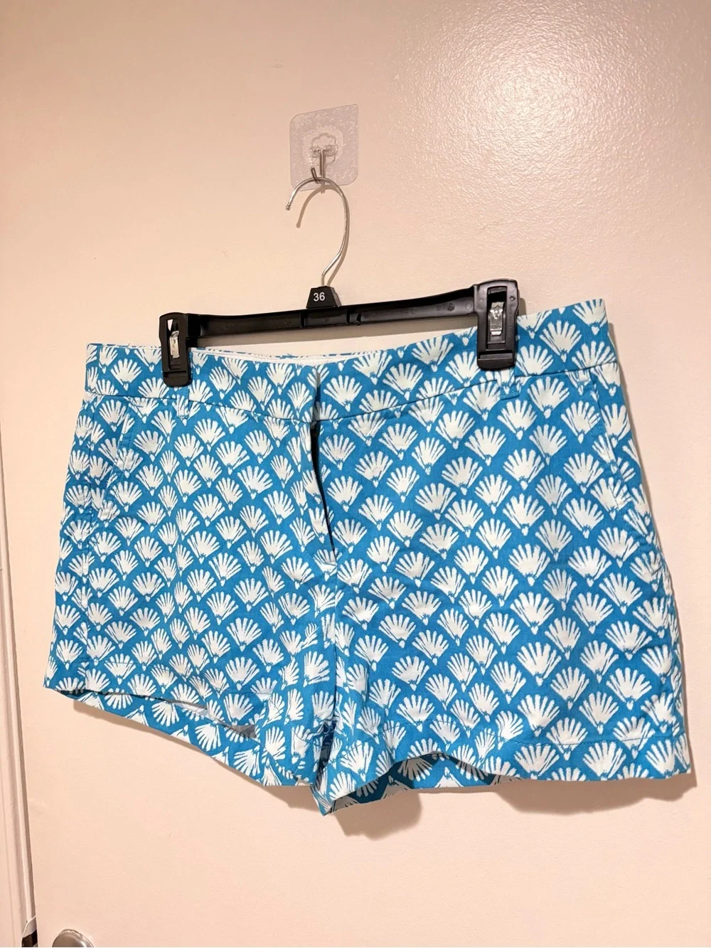 J. Crew Turquoise Patterned Shell-Print Bermuda Shorts